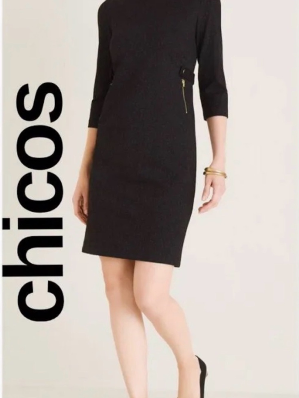 Chico's Point Jacquard Sheath Dress Classic Work-to-Evening Style 0.5 (US S/6)